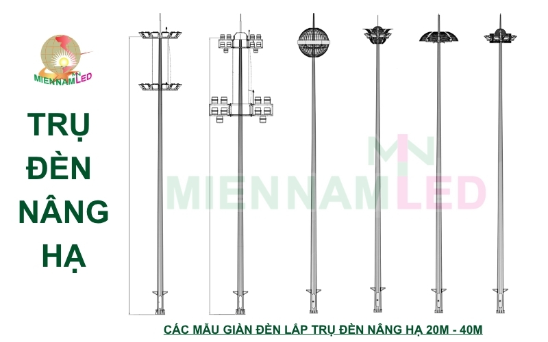 Cột đèn nâng hạ