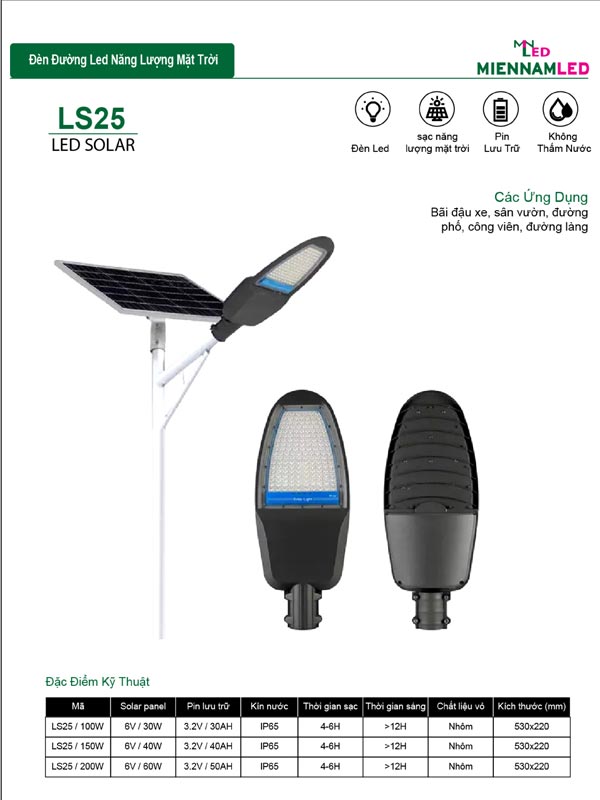 đèn đường năng lượng mặt trời 200w