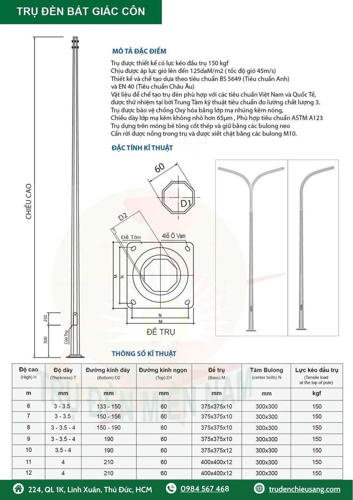 trụ đèn chiếu sáng