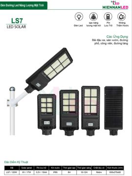 đèn năng lượng mặt trời liền thể 120w